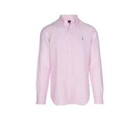 Gestreiftes Custom-Fit Leinenhemd XXL Pink