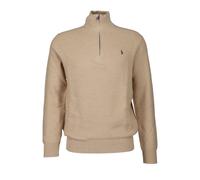Polo Ralph Lauren Regular Fit Troyer mit Label-Stitching in Camel Melange, Größe XL