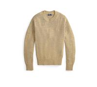 Polo Ralph Lauren Regular Fit Strickpullover aus reiner Baumwolle in Camel Melange, Größe S
