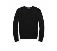 Woll-Kaschmir-Pullover mit Zopfmuster L Black