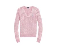 Polo Ralph Lauren - Bekleidung Pull torsadé à col V en coton - Rosa - Größe XL