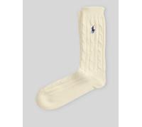 Polo Ralph Lauren Socken aus Baumwoll-Mix mit Logo-Stitching in Offwhite, Größe 1