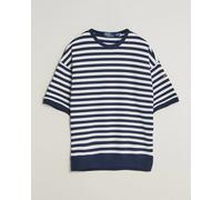 Polo Ralph Lauren Striped Short Sleeve Sweater Newport Navy/White Blau S