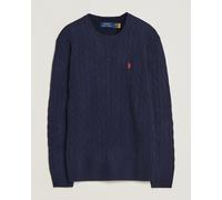 Woll-Kaschmir-Pullover mit Zopfmuster S Blue