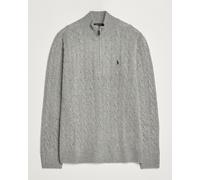 Polo Ralph Lauren Wool/Cashmere Cable Half Zip Fawn Grey Heather Grau XL