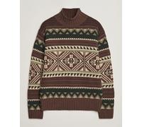 Polo Ralph Lauren Wool Cotton Blend Sweater Brown Combo Braun XL