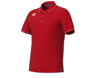 Polo-Shirt aus Baumwolle Arena Team Solid Rot M