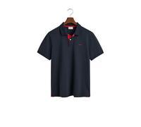 GANT Herren Poloshirt Reg Contrast Pique Rugger – mit Kontrastlogo – Evening Blue, Größe S