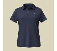 Poloshirt SCHÖFFEL "Polo Shirt Ramseck L", Damen, Gr. 38, blau (8820, blau), Oberstoff: 77% Polyester, 18% Lyocell, 5% Elasthan, V-Ausschnitt, Shirts (74072466-38) 8820, blau