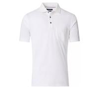 Poloshirt CASAMODA "CASAMODA Polo-Shirt uni", Herren, Gr. L, weiß, 55% Baumwolle, 45% Polyester, Shirts (42614248-L) weiß