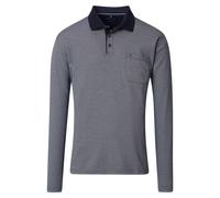 Casa Moda Herren Langarm-Poloshirt Structure (454385000) Blau 3XL