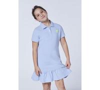 Polo Sylt Mädchen-Polokleid aus Baumwollpiqué mit Volantsaum Medium Blau (Brunnera Blue) 122/128
