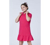 Polo Sylt Mädchen-Polokleid aus Baumwollpiqué mit Volantsaum Pink (Raspberry) 134/140