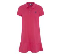 Polo Sylt Damen Polokleid aus Baumwollpiqué mit Volantsaum, Raspberry, XS