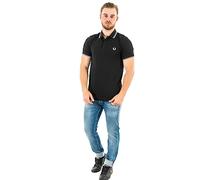 Fred Perry TWIN TIPPED FRED PERRY SHIRT men Polos black in Größe:S