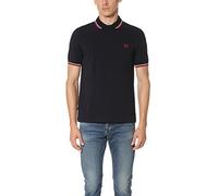 POLO UOMO FRED PERRY NAVY DOPPIA RIGA BIANCA E ROSSA