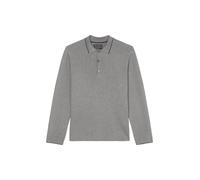 Polo with contrast tippings, milano structure GREY MELANGE L GREY MELANGE