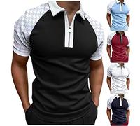 Polohemden Für Männer, Kurzarm Tops Mit Reißverschluss T-Shirts Herren Schmale Passform Sommer Herren Sport Oberteile Business Gentlemans Herren Tops Tshirts