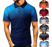 Polohemden Für Männer, Mit Knöpfen Mit Kragen Männer Shirt Mit Aufdruck Kurzarm Herrenshirt Tops Sportliche Passform Sommer Sporthemd Freizeit Comfort Henley Shirt Hemd T-Shirts