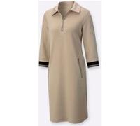 Shirtkleid CREATION L "Modal-Mix-Kleid", Damen, Gr. 46, Normalgrößen, beige, schwarz, Jersey, 50% Modal, 44% Polyester, 6% Elasthan, unifarben, knielang, Kleider Shirtkleid (59054933-46) beige, schwar