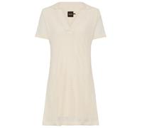 Polokleid BOSS ORANGE "Eloa Premium Damenmode", Damen, Gr. S, N-Gr, open weiß 118, Strick, Obermaterial: 70% Baumwolle, 30% Polyester, unifarben, regular fit kniefrei, V-Ausschnitt, Häkelkante, Kleide