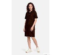 Polokleid CARTOON "Damen mit Eingrifftaschen", Damen, Gr. 34, Normalgrößen, braun (dunkelbraun), Obermaterial: 95% Polyester, 5% Elasthan, gerade kurz, V-Ausschnitt, Kleider (97151761-34) dunkelbraun
