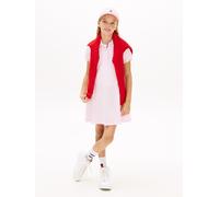 Polokleid TOMMY HILFIGER "PLEATED POLO DRESS SHORT SLEEVE", Mädchen, Gr. 10 (140), N-Gr, pearly pink, Piqué, Obermaterial: 100% Baumwolle, unifarben, regular fit kniefrei, Rippstrickbündchen, Kleider,