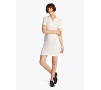 Polokleid TOMMY HILFIGER "SLIM OPEN NK POLO DRESS SS", Damen, Gr. XL (42), N-Gr, beige (ecru), Jersey, Obermaterial: 95% Baumwolle, 5% Elasthan, unifarben, casual, figurbetont, V-Ausschnitt, Kurzarm,