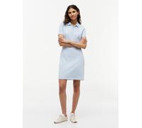 Polokleid TOMMY HILFIGER "SLIM PIQUE POLO DRESS SS", Damen, Gr. S (36/38), N-Gr, blau (breezy blau), Piqué, Obermaterial: 96% Baumwolle, 4% Elasthan, unifarben, slim fit kniefrei, Rundhals, eingesetzt