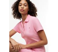 Polokleid TOMMY HILFIGER "SLIM PIQUE POLO DRESS SS", Damen, Gr. S (36/38), N-Gr, rosa (classic pink), Piqué, Obermaterial: 96% Baumwolle, 4% Elasthan, unifarben, slim fit kniefrei, Rundhals, eingesetz