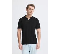 Polokragenpullover BLEND "BHBARON SPLIT POLO PPNOOS", Herren, Gr. 3XL, schwarz (schwarz beauty), Strick, Obermaterial: 100% Baumwolle, unifarben, regular fit normal, V-Ausschnitt, Pullover, aus Baumwo