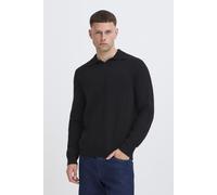 Polokragenpullover BLEND "BHBRANKO POLO SPLITN.", Herren, Gr. M, schwarz beauty, Strick, Obermaterial: 60% Wolle, 40% Nylon, unifarben, regular fit hüftlang, V-Ausschnitt, Strickbündchen, Pullover (22