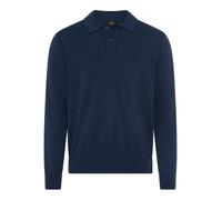 Polokragenpullover BOSS ORANGE "Asac", Herren, Gr. XXL, open blau464, Strick, Obermaterial: 85% Baumwolle, 15% Kapok, regular fit hüftlang, V-Ausschnitt, Bündchen, Pullover, mit Logo-Stickerei (811571