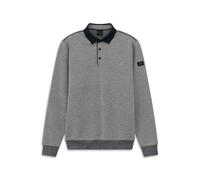 Polokragenpullover BUGATTI "Modern Fit", Herren, Gr. L, 390, marine, Sweatware, 70% Baumwolle, 25% Polyester, 5% Elasthan, unifarben, normal, Pullover, mit Druckknöpfen (26611251-L) 390, marine