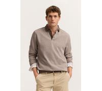 Polokragenpullover BUGATTI "Modern Fit", Herren, Gr. XL, 40, beige, Sweatware, 70% Baumwolle, 25% Polyester, 5% Elasthan, unifarben, normal, Pullover, mit Druckknöpfen (74524244-XL) 40, beige