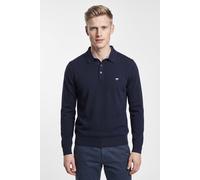 Polokragenpullover FYNCH-HATTON, Herren, Gr. XXL, blau (navy), Web, Obermaterial: 100% Baumwolle, bestickt, unifarben, regular fit hüftbedeckend, Rundhals, Pullover, Langarm, aus Baumwolle (47476362-X
