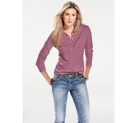 Polokragenpullover HEINE "Polopullover", Damen, Gr. 36, lila (mauve), 100% Baumwolle, unifarben, Pullover (99916864-36) mauve