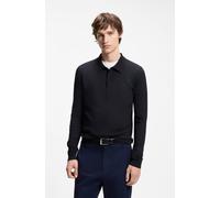 Polokragenpullover HUGO "San Pippo", Herren, Gr. S, navy410, Strick, Obermaterial: 72% Viskose, 28% Polyester, unifarben, slim fit normal, Rundhals, Bündchen, Pullover, Polokragen, Feinstrick, schmale
