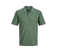 Polokragenpullover JACK & JONES "JPRBLURILEY KNIT POLO SS SN", Herren, Gr. L, laurel wreath, Strick, Obermaterial: 100% Baumwolle, unifarben, regular fit normal, Rundhals, Pullover, Baumwolle, regular