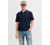 Polokragenpullover JACK & JONES "JPRBLURILEY KNIT POLO SS SN", Herren, Gr. L, sky captain, Strick, Obermaterial: 100% Baumwolle, unifarben, regular fit normal, Rundhals, Pullover, Baumwolle, regular f