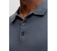 Polokragenpullover "JJEBASIC KNIT LS POLO SN PLS", Herren, Gr. 5XL, grau (turbulence), Strick, Obermaterial: 100% Baumwolle, JACK & JONES PLUSSIZE, unifarben, regular fit normal, ohne Ausschnitt, Bünd