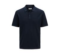 Polokragenpullover "JJEGEORGE KNIT POLO SS SN PLS", Herren, Gr. 5XL, navy blazer, Strick, Obermaterial: 85% Baumwolle, 15% Polyester, JACK & JONES PLUSSIZE, unifarben, relaxed fit normal, Rundhals, Fl