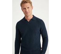 Polokragenpullover JOOP JEANS "Ove", Herren, Gr. M, dunkelblau, Strick, Obermaterial: 100% Baumwolle, normal, Pullover, mit feinem Strukturmuster (68499532-M) dunkelblau