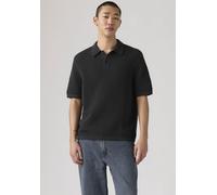 Polokragenpullover LEVI'S "LAGUNA SWEATER POLO", Herren, Gr. S, schwarz phantom, Strick, Obermaterial: 100% Baumwolle, regular fit normal, ohne Ausschnitt, Rippbündchen, Pullover, mit Strickmuster (25