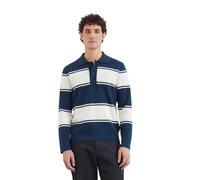 Polokragenpullover MARC O'POLO, Herren, Gr. M, blau (iris ink), Strick, Obermaterial: 100% Baumwolle, regular fit, Bündchen, Pullover Polokragenpullover, aus leichtem Milano-Strick (69768740-M)