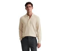 Polokragenpullover MARC O'POLO "regular fit aus Bio-Baumwoll-Bouclé", Herren, Gr. L, light oat, Strick, Obermaterial: 94% Baumwolle, 6% Polyester, regular fit normal, Bündchen, Pullover (17966256-L) l