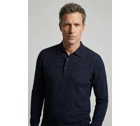 Polokragenpullover OLYMP, Herren, Gr. XL, marine, Strick, Obermaterial: 100% Baumwolle, regular fit normal, Rippbündchen, Pullover Polokragenpullover, strukturiert, normale Passform (40273660-XL)