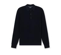 Polokragenpullover OLYMP "Waffle Structure Pullover", Herren, Gr. M, blau (marine), Strick, Obermaterial: 89% Baumwolle, 11% Polyamid, regular fit, Rippbündchen, Pullover, strukturiert, unifarben, reg