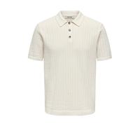 Polokragenpullover ONLY & SONS "ONSMOON REG 12 SS POLO KNIT NOOS", Herren, Gr. XL, egret, Strick, Obermaterial: 80% Baumwolle, 20% Nylon, unifarben, regular fit normal, ohne Ausschnitt, Pullover (5188