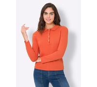 Polokragenpullover "Polopullover", Damen, Gr. 34, orange, 100% Baumwolle, B.C. BEST CONNECTIONS BY HEINE, unifarben, Pullover, Topseller (85921953-34) orange